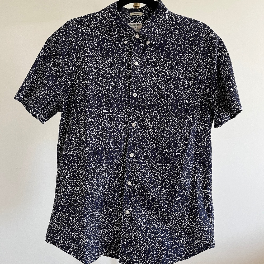 J.Crew Short-Sleeve Floral Shirt Organic Cotton